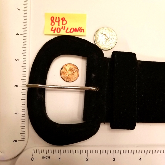 🔻REDUCED❣ ✅Accessories by Pearl Black Suede Wide Belt L - Picture 6 of 15